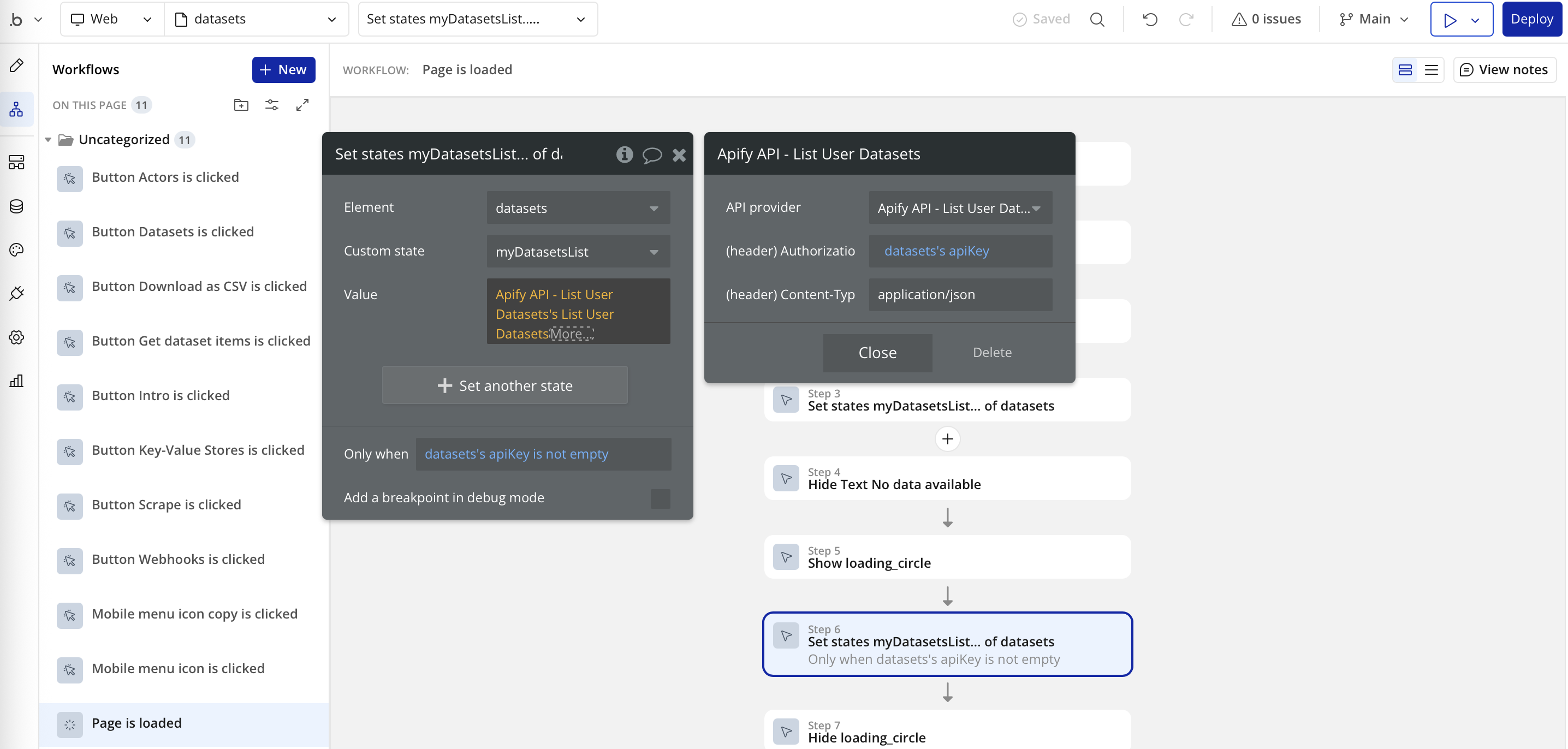 Step 1 — Set variable with user&#39;s datasets